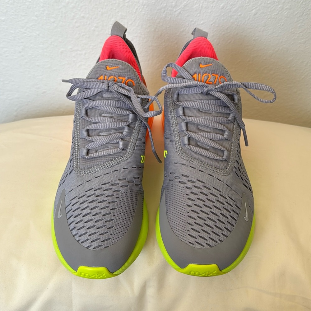 Nike Air Max 270 Gray and Neon Sneakers - Picture 5 of 8